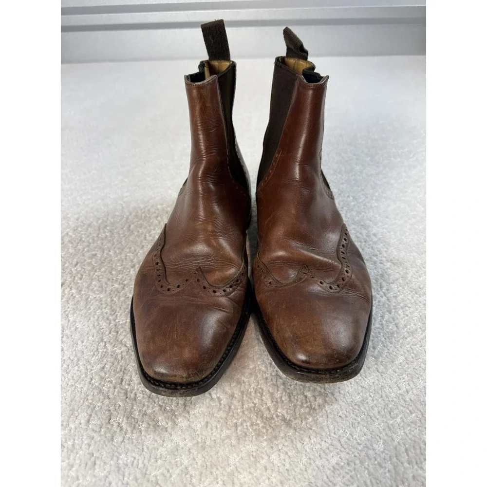 CHARLES‎ TYRWHITT MENS DARK BROWN SLIP. ON CHELSEA BOOTS US  display picture 2